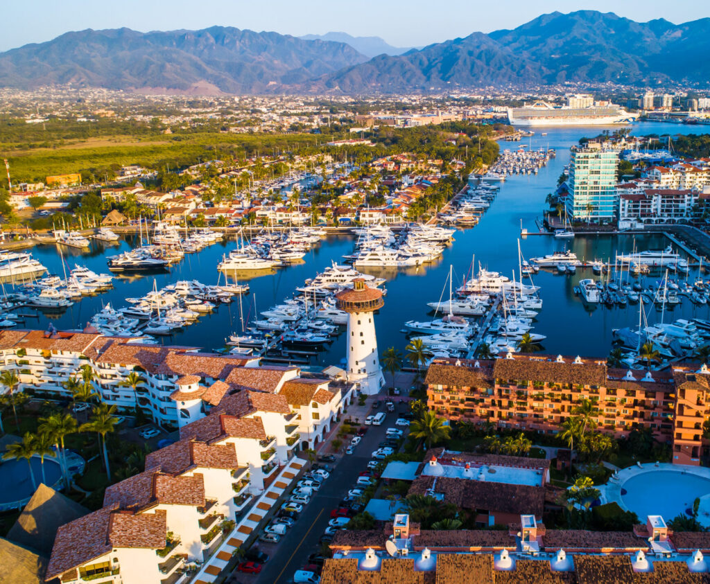 aerial shot of Marina Vallarta