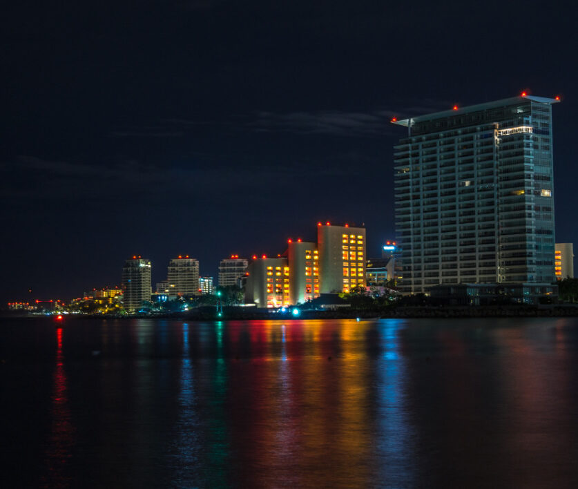 Marina Vallarta at night