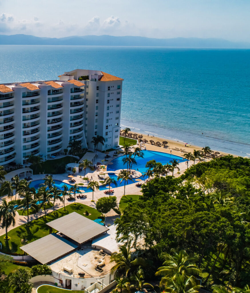 aerial shot of tropical resort in Nuevo Vallarta