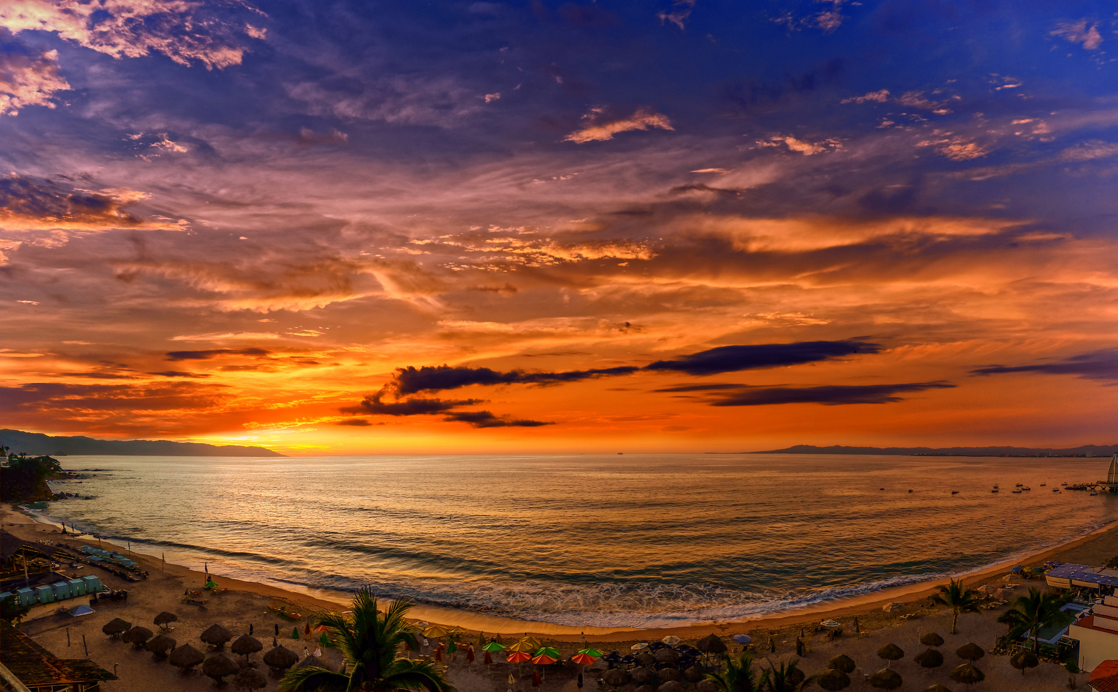 colorful sunset in Puerto Vallarta, Mexico
